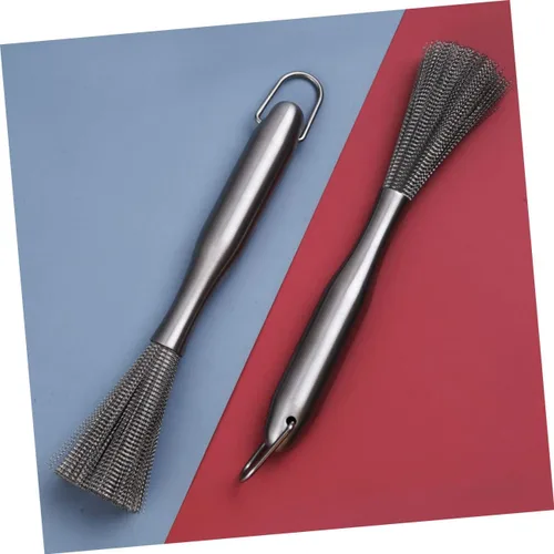 Vista 5 de Cepillo de limpieza de platos de acero inoxidable resistente para ollas y sartenes, cepillo de limpieza de cocina para lavavajillas, parrilla