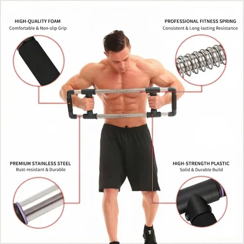 Vista 6 de GoFitness Push Down Bar - Chest Workout Equipment for Home Gym
