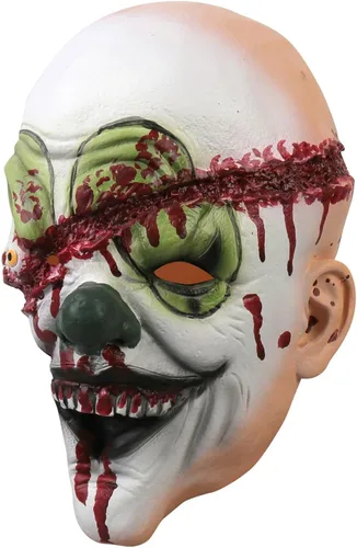 Vista 2 de KJOCOS Máscara de payaso aterrador para adulto, espeluznante malvado, máscara de bromista de Halloween para hombre