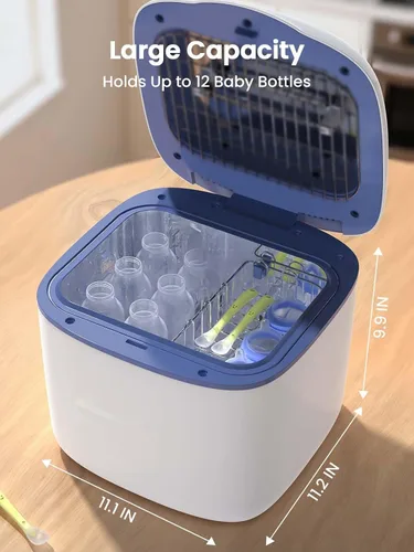 Vista 3 de Caja desinfectante y secador UV GROWNSY, limpiador y máquina desinfectante UV 4en1, caja desinfectante UV para el hogar para biberones, juguetes