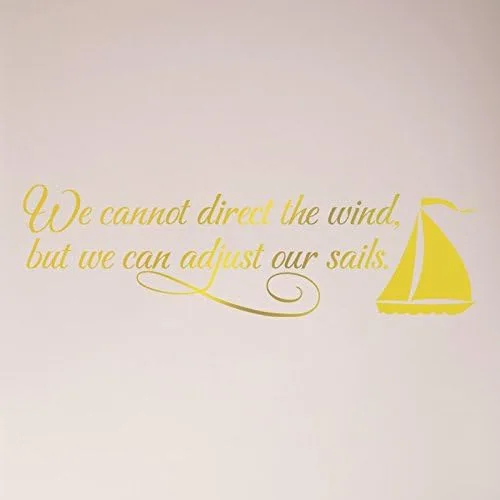 Vista 9 de 36"x12" We Cannot Direct The Wind, But We Can Adjust Our Sails. Adhesivo de pared con texto en inglés "We Cannot Direct The Wind, But We Can Adjust