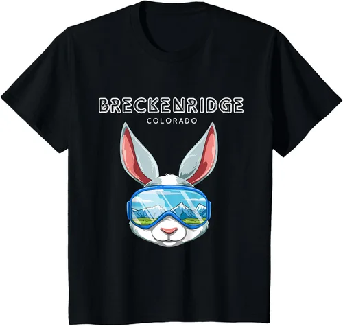 Vista 39 de Breckenridge Colorado USA - Camiseta de esquí y snowboard de conejo, Negro, S