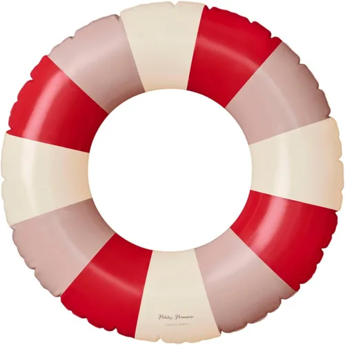 Vista 44 de Petites Pommes Flotador de piscina a rayas para niños y niños pequeños, tubo interior duradero, diseño de rayas clásico impreso a mano, dona