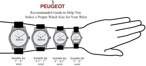 Vista 2 de Peugeot - Reloj de pulsera para mujer con cristal de Swarovski y correa de piel auténtica