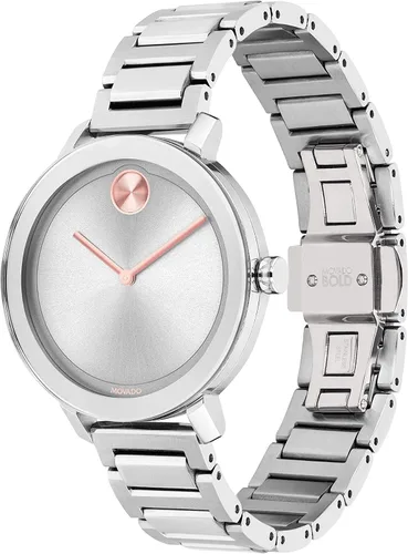 Vista 2 de Movado Bold Evolution 3600647 - Reloj casual de cuarzo para mujer, color plateado (modelo 3600647), Plateado, Reloj de cuarzo