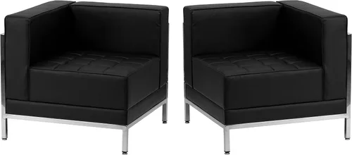 Vista 3 de Flash Furniture Hercules Imagination Series - Juego de 2 sillas esquineras de LeatherSoft negro
