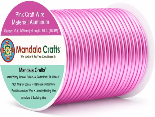 Vista 165 de Mandala Crafts - Alambre de aluminio anodizado de calibre 22 para hacer joyas - 137.2 m de alambre flexible surtido y coloreado - Doble para bonsái
