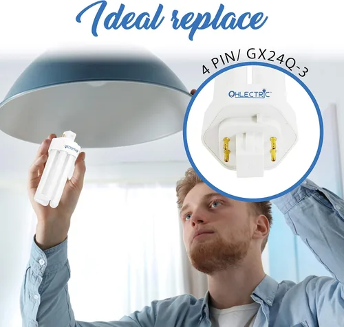 Vista 4 de OHLECTRIC Bombillas fluorescentes inteligentes de 26 vatios, amalgama compacta de 4 pines, larga vida útil, ahorro de energía, temperatura