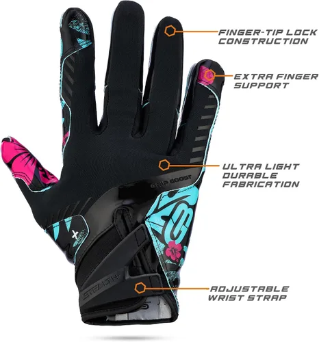 Vista 3 de Guantes de fútbol Grip Boost - Tecnología Stealth 6.0 Boost Plus adhesiva sólida - Guantes de fútbol para receptores amplios, tallas para hombres