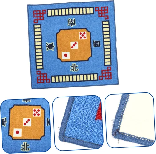 Vista 6 de Funda para Mahjong Mat 1pc Azul Cuadrado Mesa Mat Antideslizante para Juegos de Poker
