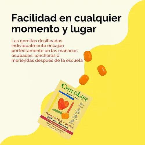 Vista 8 de ChildLife Essentials Gomitas SoftChew Omega-3 DHA + colina, 27 tabletas
