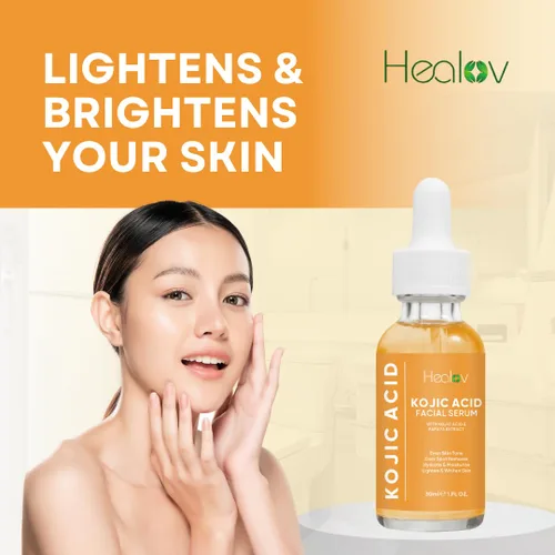 Vista 7 de Suero de ácido kójico – Removedor de manchas oscuras para rostro y cuerpo – Iluminador de la piel para manchas, hiperpigmentación, decoloración