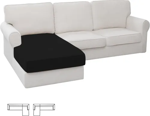 Vista 166 de Easy-Going - Funda de cojín elástica individual para sofá biplaza, sillón, funda de cojín protectora, suave, flexible con parte inferior elástica