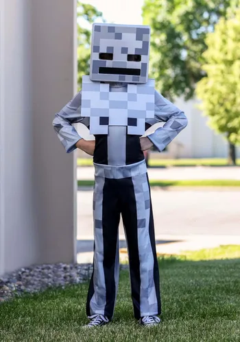 Vista 5 de Minecraft - Disfraz clásico de esqueleto para niños 3T4T, Gris