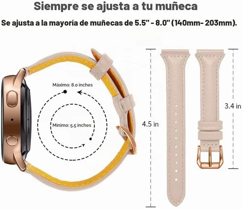 Vista 2 de JOYOZY - Correa de piel compatible con Galaxy Watch 6/7/5/4/Active2 de 1.575 pulgadas, 1.732 pulgadas Active2 Watch Band/Active40mm.Stylish Slim