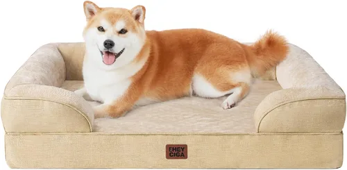 Vista 89 de EHEYCIGA – Cama ortopédica impermeable para perros pequeños, de espuma viscoelástica tipo caja de huevos, con bordes elevados y base antideslizante