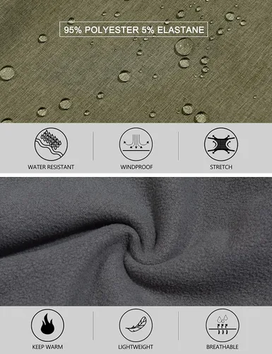 Vista 4 de Little Donkey Andy Men's Windproof Fleece Lined Hiking Cargo Pants Water Repellent Softshell Ski Snow Pants