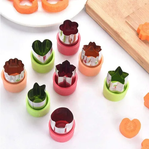 Vista 4 de Juego de 3 moldes para cortar verduras, mini cortadores de galletas, moldes para hornear y complementos alimenticios, accesorios (estrella)