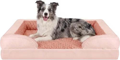 Vista 29 de L Plus - Cama ortopédica para perros grandes, sofá lavable para perros con espuma para huevos, forro impermeable y parte inferior antideslizante