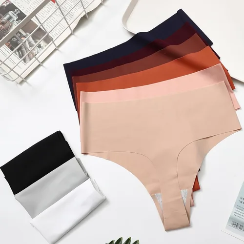 Vista 6 de Wealurre Ropa interior para mujer, de cintura alta, sin costuras, transpirable, no se ve, paquete de 6