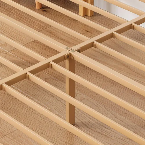 Vista 5 de ZIYOO Marco de cama de plataforma de bambú de tamaño matrimonial de 12 pulgadas, diseño minimalista moderno, soporte resistente, fácil montaje,