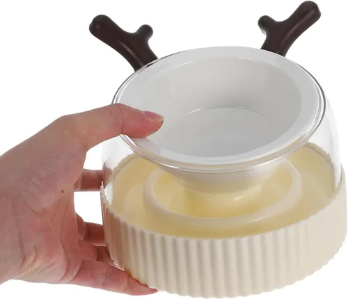 Vista 4 de Ceramic Slow Feeder PET Bowl for Cats and Dogs Anti Spill Dish