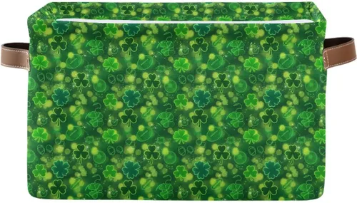 Vista 20 de Cesta de almacenamiento sin costuras de Halloween, bolsa organizadora plegable de tela de calabaza amarilla con asas, 15 x 11 x 9.5 pulgadas