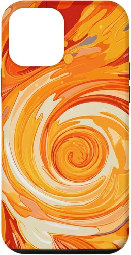 Vista 16 de iPhone 16 Swirl Orange Color Illustration Pattern Abstract Art Case