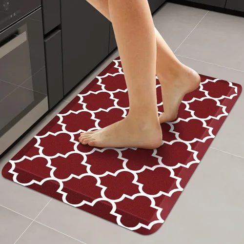 Vista 37 de WISELIFE Tapete de cocina acolchado antifatiga, 17.3 x 28 pulgadas, antideslizante, resistente, de PVC, ergonómico, impermeable, cómodo