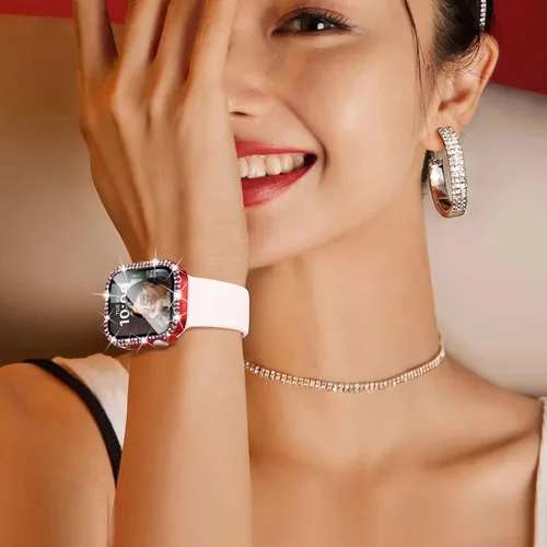 Vista 124 de Surace Bling - Carcasa con protector de pantalla para Apple Watch Series 3, 2, 1 de 1.496 pulgadas