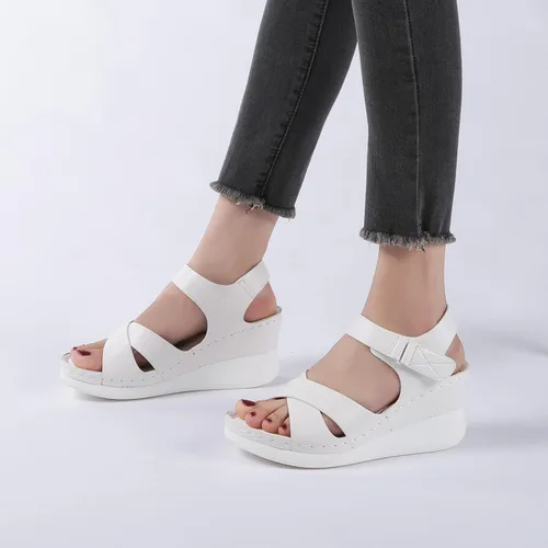 Vista 3 de Bernal Women'S Platform Sandals with Sparkle Glitter Dressy Summer Casual Wedge Ankle Strap Open Toe Sandals