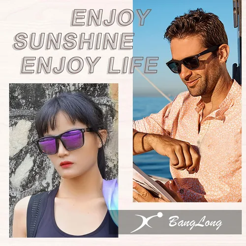 Vista 2 de BangLong Gafas de sol deportivas polarizadas para hombres y mujeres, pesca, conducción, correr, golf, estilo de diseñador, unisex, talla única