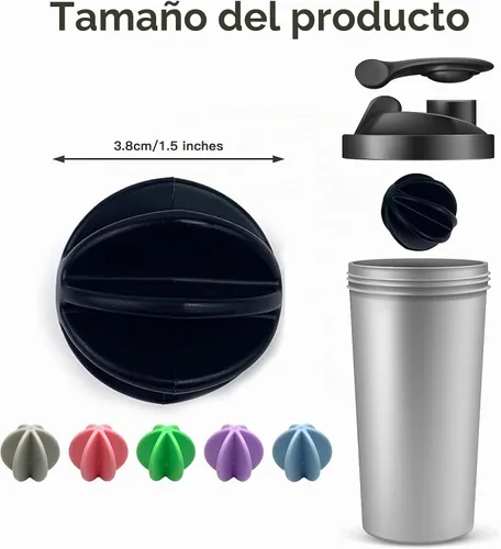 Vista 2 de Shaker Balls 6 bolas mezcladoras de proteínas, bolas de plástico de repuesto para agitador, vaso de botella de bebida, bolas coloridas para batidor