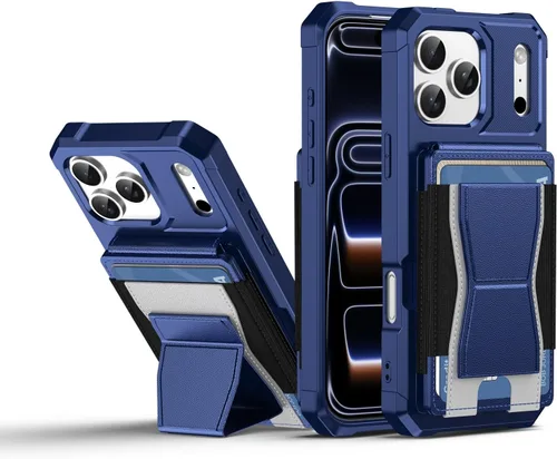 Vista 77 de Dteck Funda para iPhone 16 de 6.1 pulgadas 2024, funda de piel sintética con cierre de botón magnético, ranuras para tarjetas de crédito, función