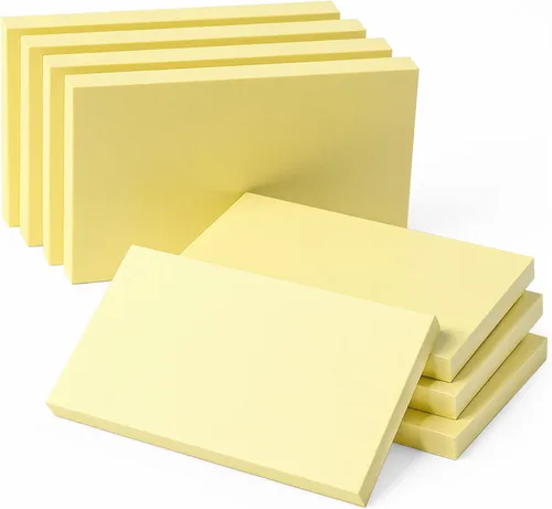 Vista 10 de 16 blocs de notas adhesivas grandes amarillas, 100 hojas/bloc de notas autoadhesivas de 3 x 5 pulgadas, poder de súper adherencia, extracción