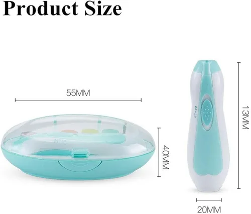 Vista 8 de Limpiador de uñas para bebés – Kit de cortaúñas eléctrico seguro – recortador de uñas para recién nacido o para niños y niñas de los pies – funciona