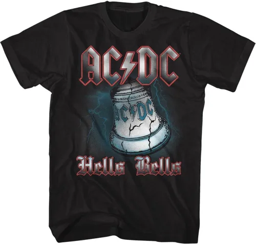 Vista 2 de ACDC Hard Rock Band Music Group Hells Bells Adult T-Shirt Tee