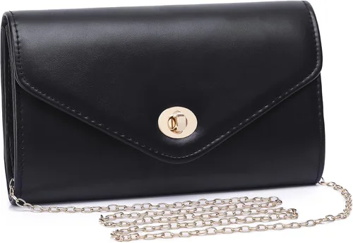 Vista 2 de Bolso de noche para mujer, de piel vegana, bolso de mano tipo sobre, bolso de mano clásico.