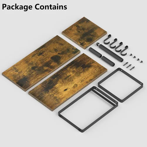 Vista 8 de Alsonerbay Estante organizador de esquina de 3 niveles para cocina y baño Rustic Wood & Metal Storage Shelf with Hanging Hooks for Coffee Bar