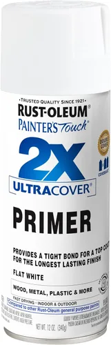 Vista 5 de Rust-Oleum 249846 Painter's Touch 2X Ultra Cover Imprimación en aerosol de 12 onzas, negro plano