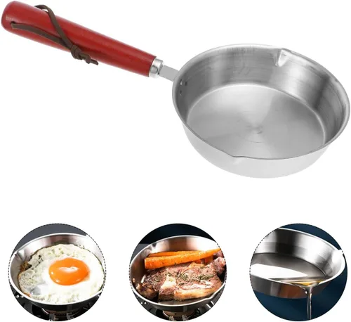 Vista 8 de SHOWERORO Sartén para casa de muñecas, mini sartén para huevos, mini muebles de casa, accesorios de cabina de fotos para bricolaje, accesorios