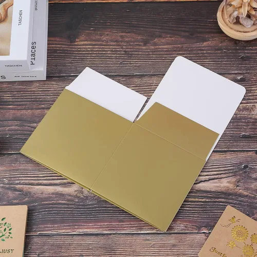 Vista 4 de Caja de regalo cuadrada para todas las ocasiones, pack de 12 unidades, de Ezek , L, Dorado