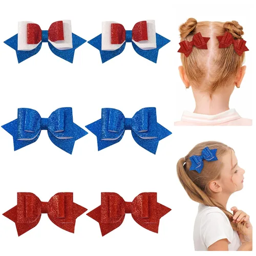 Vista 6 de 12 lazos para el cabello con purpurina, pinzas de cocodrilo, pinzas para el cabello, pasadores para el cabello, accesorios para el cabello