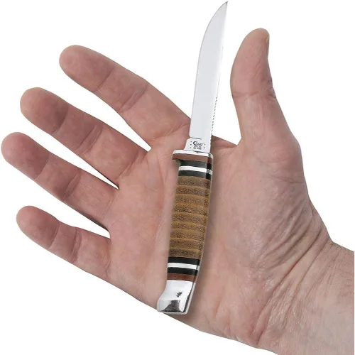 Vista 7 de Funda de piel pequeña para cuchillo de cazador