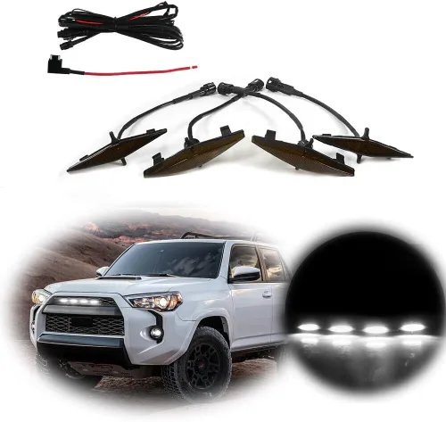 Vista 12 de 3 luces LED ámbar de lente ámbar compatibles con parrilla 4Runner TRD Pro 2014-2019 SR5 TRD todoterreno Limited TRO Pro