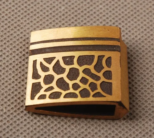 Vista 3 de Collar de espada de latón Habaki para espadas samuráis japonesas reemplazo patrón de leopardo