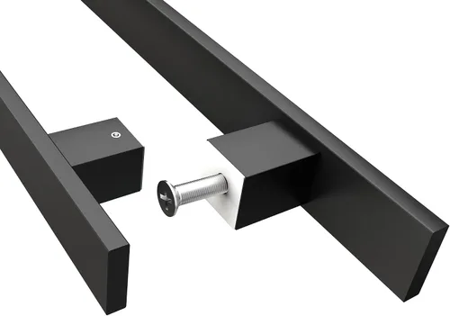 Vista 4 de BARNSMITH Manija de puerta de granero de 18" de empuje y tracción, manija de puerta comercial de acero inoxidable Grade-304 resistente cuadrada