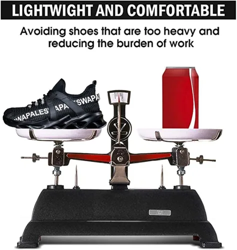 Vista 6 de Zapatos de seguridad para el trabajo para hombres y mujeres, zapatos de trabajo de construcción para senderismo, senderos y tenis.