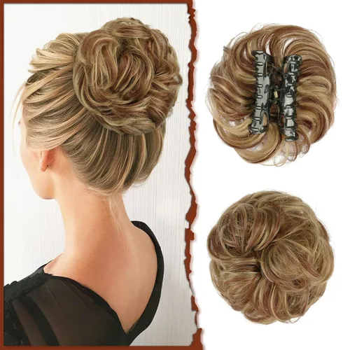 Vista 15 de SOFEIYAN Pinza de Gancho Extension de Cabello con Forma de Moño Desordenado, Cabello Ondulado y Rizado, Pinza de Gancho, Chignon, Cola de Caballo