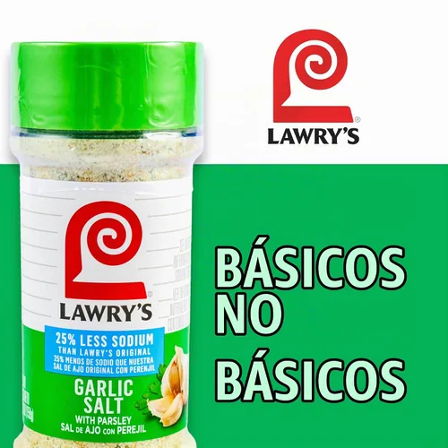Vista 22 de Lawry's 25% menos de sal de ajo y sodio con perejil, 5.62 oz